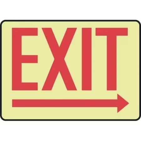 Accuform Exit Sign, Glow Plastic, 14 in W, 10 in H MADC535GT